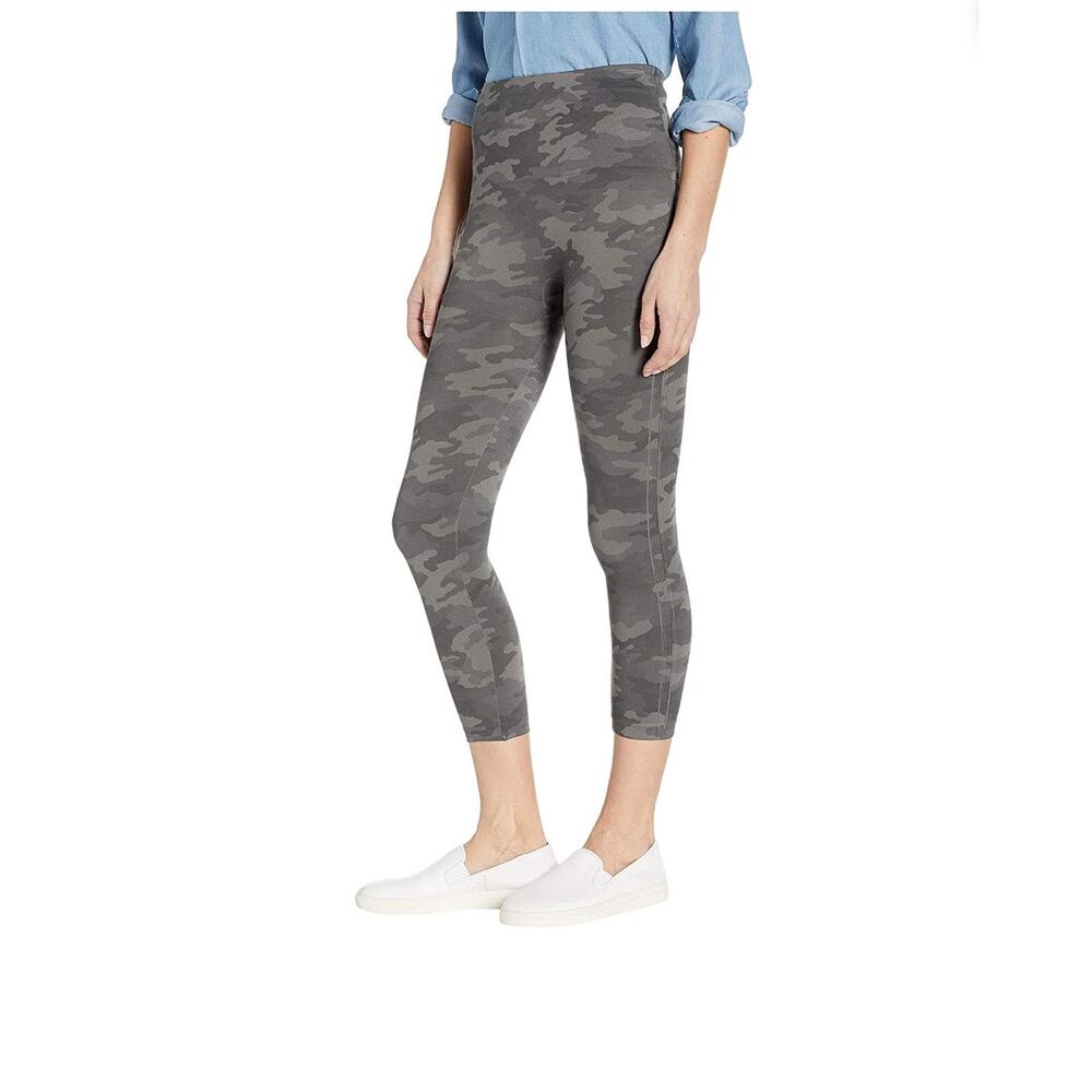 Spanx Look At Me Sage Camo Cropped Camo Leggings M‎ Womens Seamless Stretch